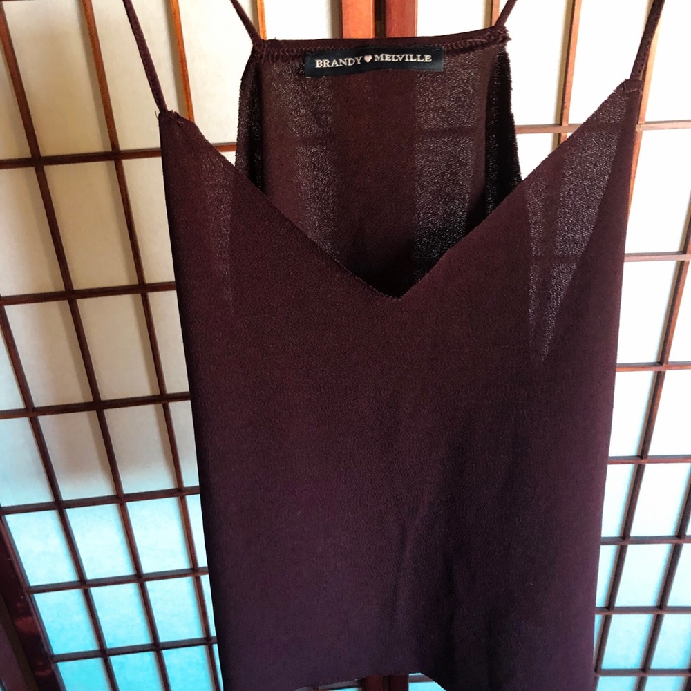 Brandy Melville burgundy strap top